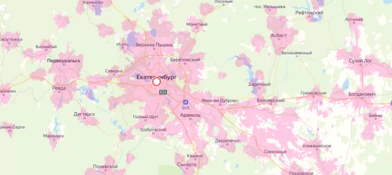 Зона покрытия Билайн в городе Сыктывкар и области 
