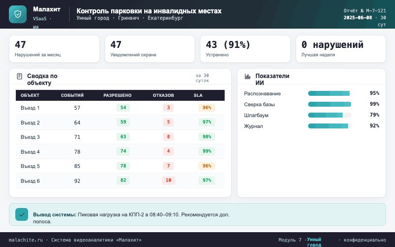 Отчёт за период — Система Малахит
